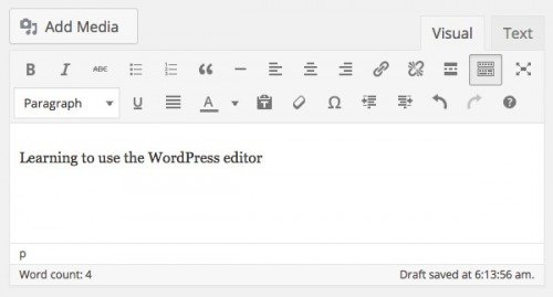 Learning to use the WordPress editor