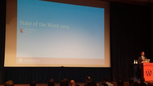 Matt Mullenweg delivering his annual State of the Word