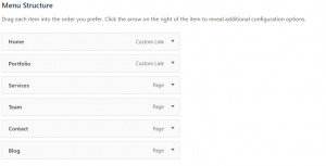 WordPress Menu Structure