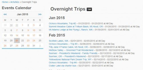 Events Listing