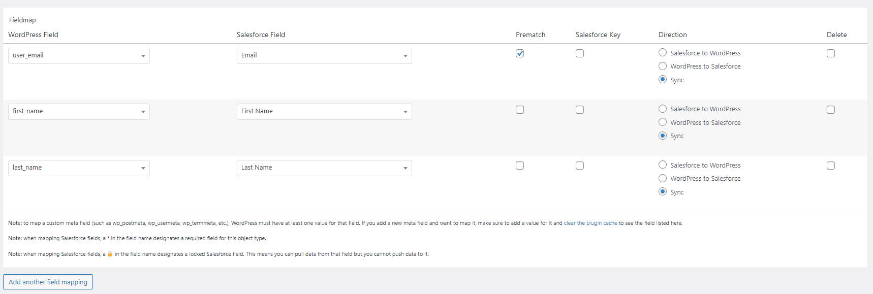 Object Sync for Salesforce Settings
