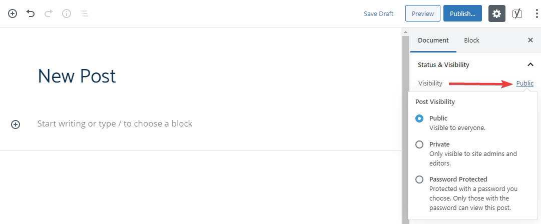 WordPress Post Visibility Settings