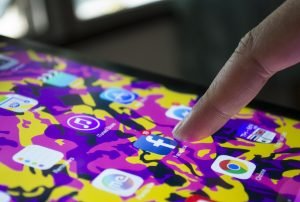 Social media icon on a smart phone