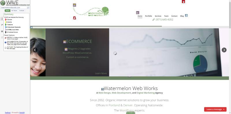 WAVE Web Accessibility Tool Example